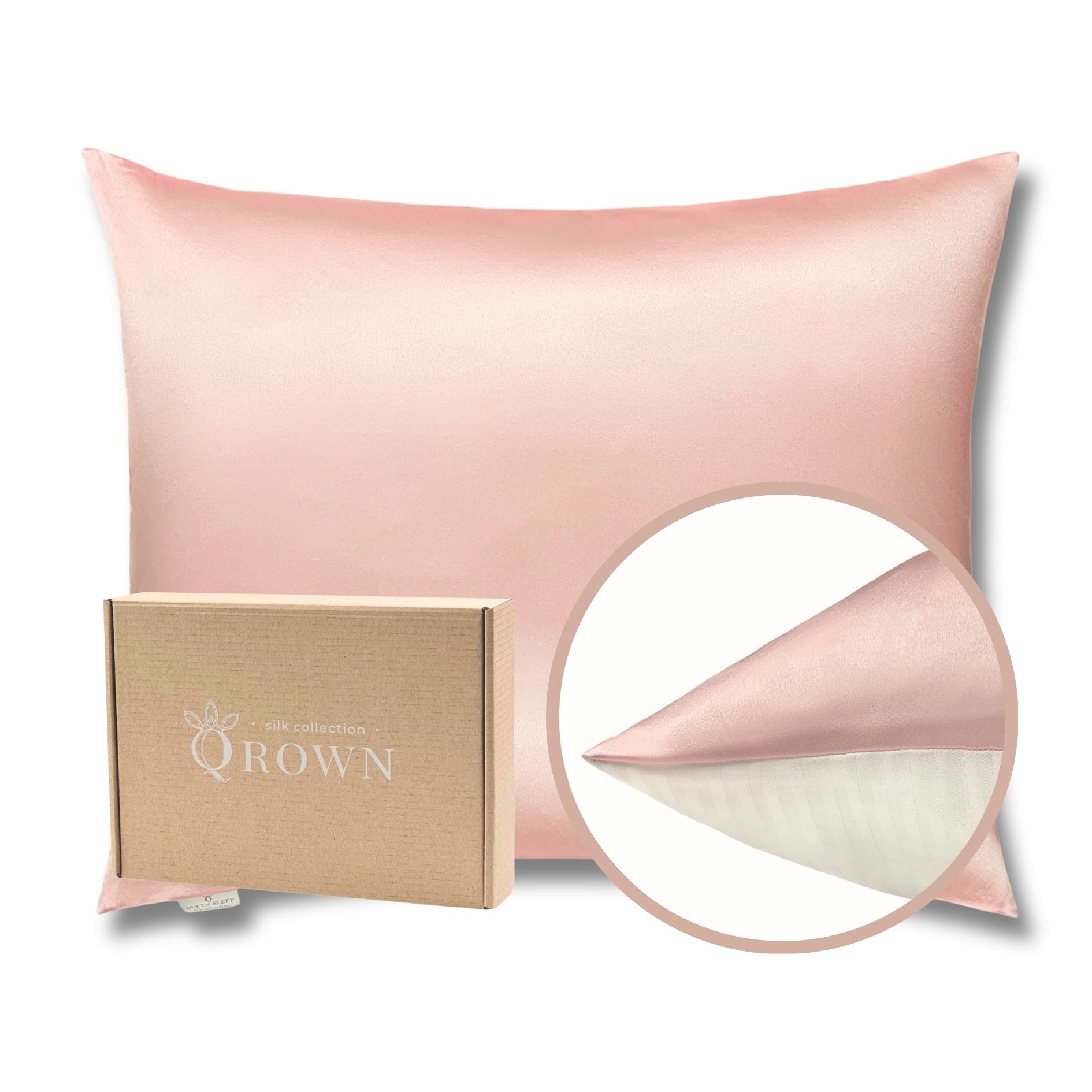Outlet: Poszewka Jedwabna 50x60cm z Bawełną Jasnoróżowa