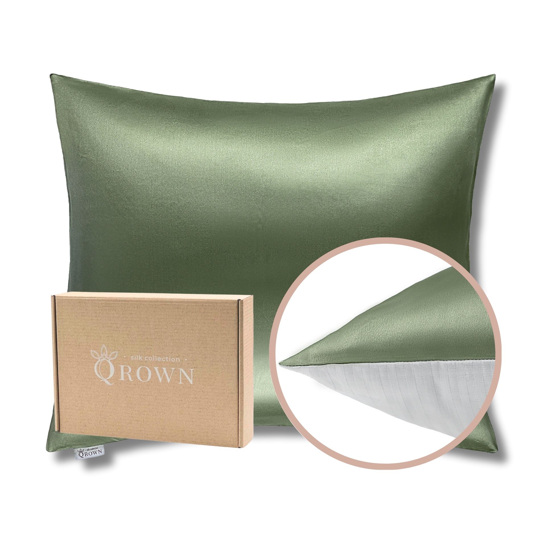 Outlet: Poszewka Jedwabna 70x80cm z Bawełną Pistacjowa