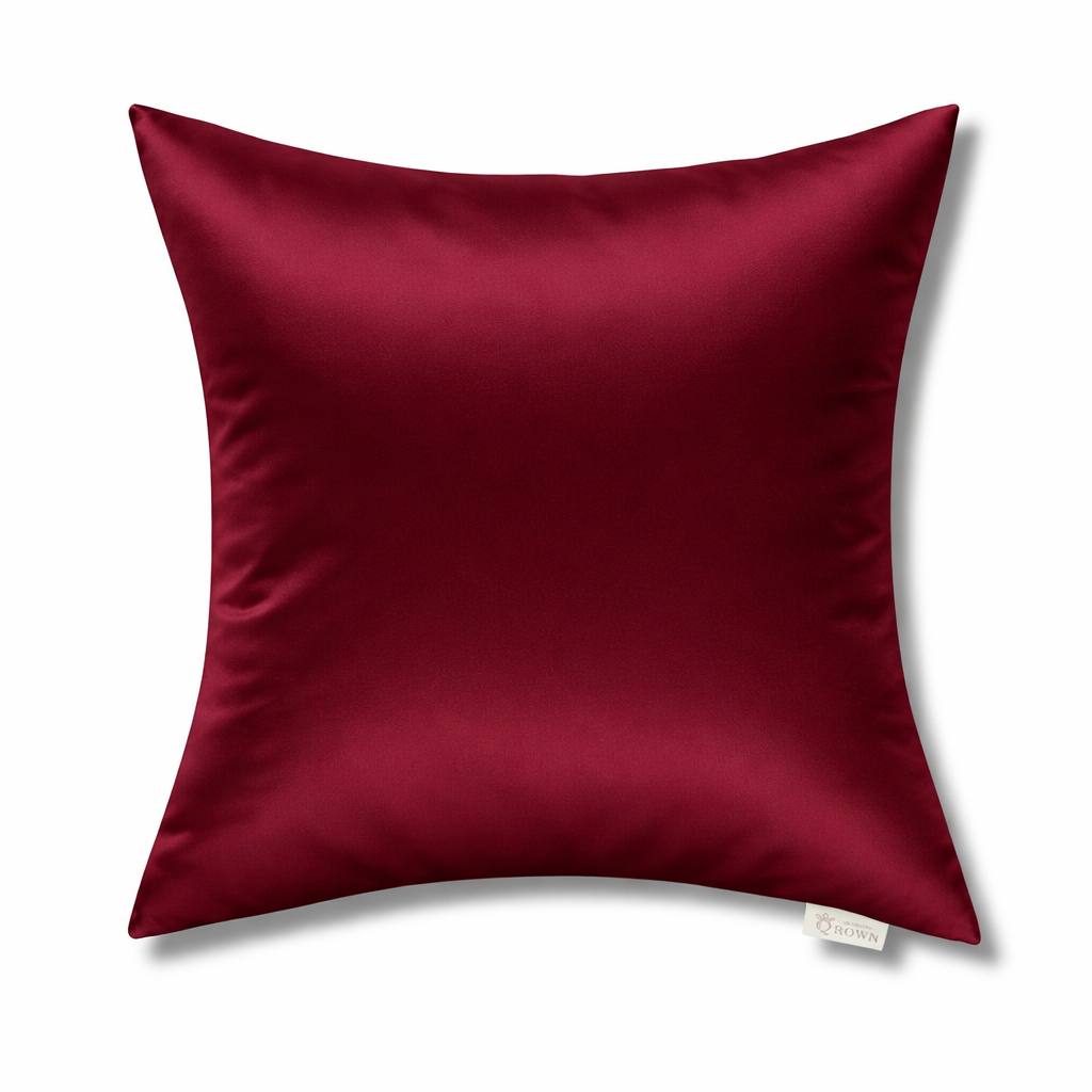 Outlet: Poszewka Jedwabna 40x40cm z Bawełną Bordowa